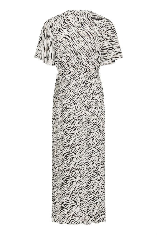 LTS Tall Beige Brown Zebra Print Pleated Midi Dress 2
