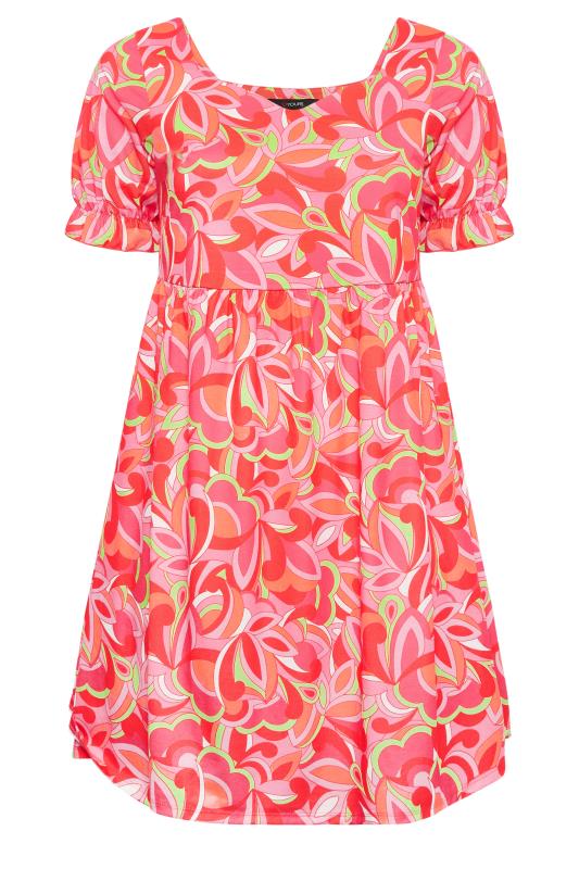 LIMITED COLLECTION Plus Size Red Abstract Print Smock Dress | Yours Clothing 6