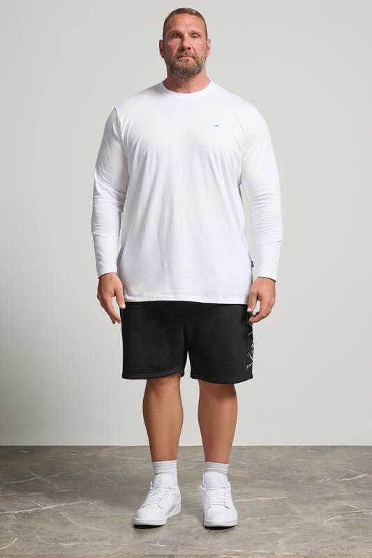 BadRhino Big & Tall Black Skull Printed Jogger Shorts | BadRhino 1