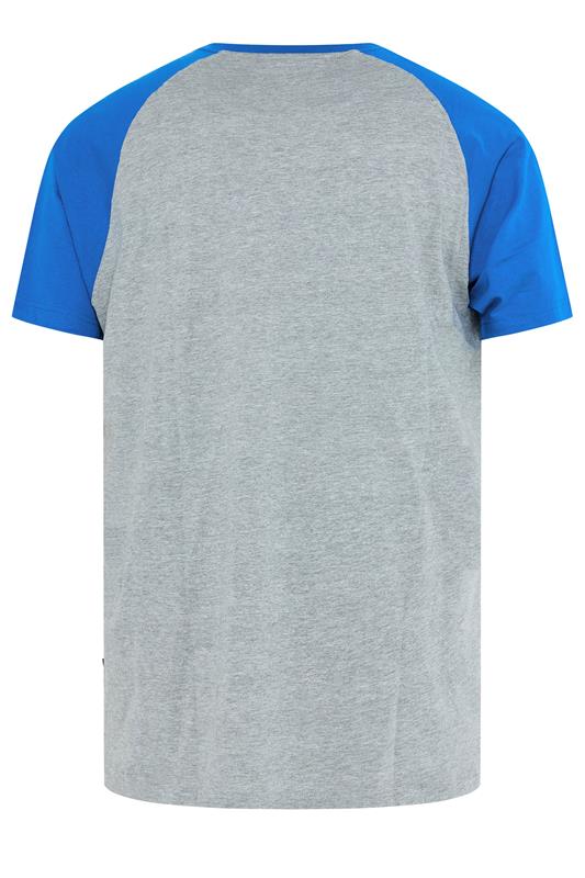 KAM Big & Tall Grey Raglan Graphic Print T-Shirt | BadRhino 2