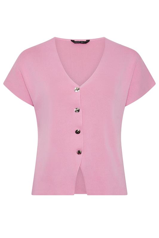LIMITED COLLECTION Plus Size Pink Short Sleeve Knitted Top | Yours Clothing 5