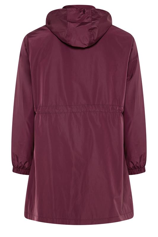 EVANS Plus Size Berry Red Lightweight Rain Jacket | Evans 2