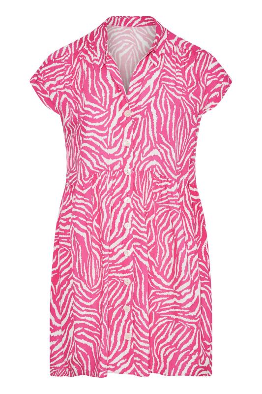 YOURS LONDON Plus Size Pink Animal Print Tunic Dress | Yours Clothing 5