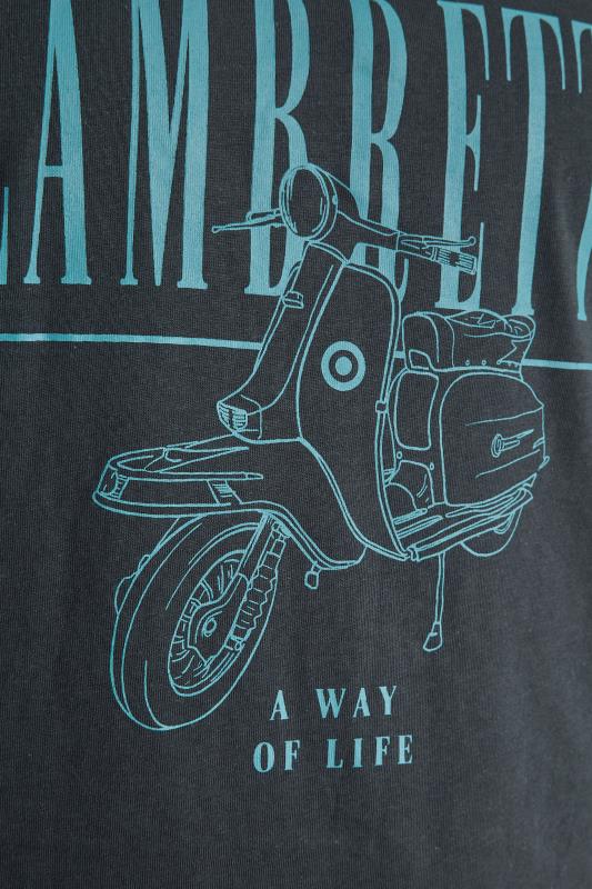 LAMBRETTA Big & Tall Grey Scooter Print T-Shirt 2