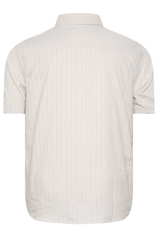 KAM Big & Tall Stone Brown Short Sleeve Stripe Shirt | BadRhino 4