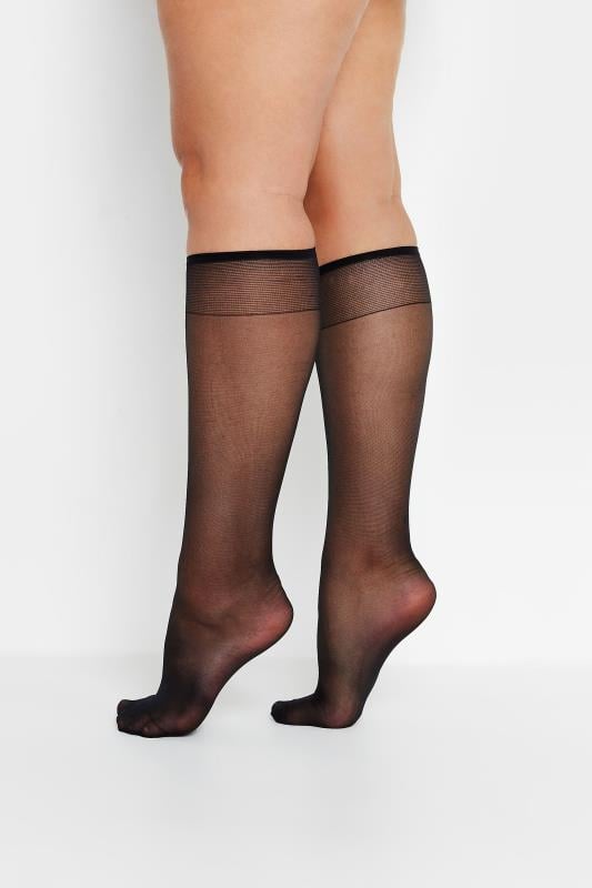 YOURS Plus Size 5 PACK Black Sheer Knee High Socks | Yours Clothing  2