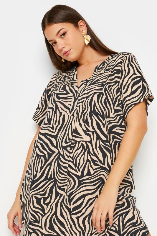 Yours Plus Size Black Zebra Print Tunic Dress | Yours Clothing 5