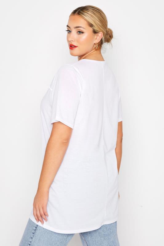 LIMITED COLLECTION Curve White Exposed Seam T-Shirt 3