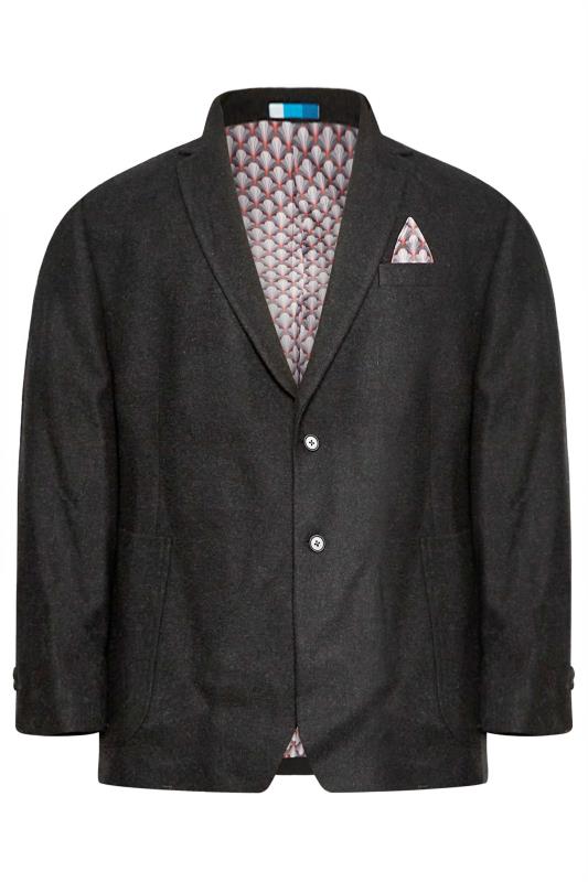 BadRhino Big & Tall Grey Tweed Wool Mix Suit Jacket | BadRhino 5