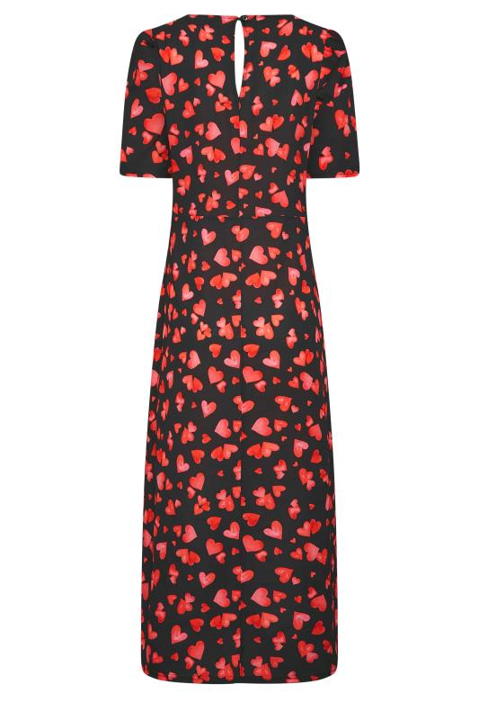 LTS Tall Women's Black Heart Print Midi Dress | Long Tall Sally 7