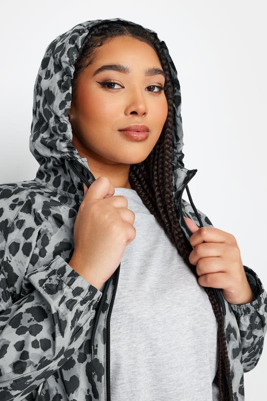 YOURS Plus Size Grey Animal Print Lightweight Parka Jacket | Yours Clothing 4