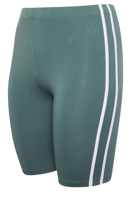 YOURS ACTIVE Plus Size Blue Side Contrast Stripe Shorts | Yours Clothing 5