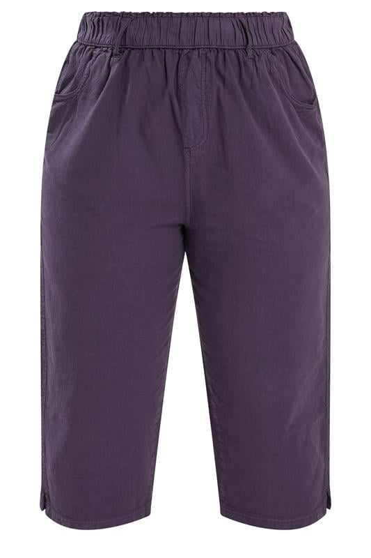 YOURS Plus Size Purple Cropped Trousers | Yours Clothing 5
