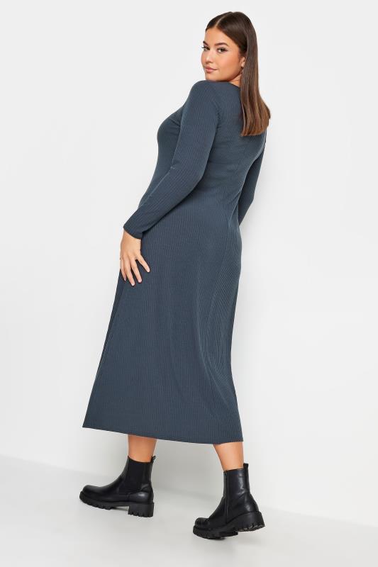 YOURS Plus Size Grey Ribbed Maxi Swing Dress | Yours Clothing  3