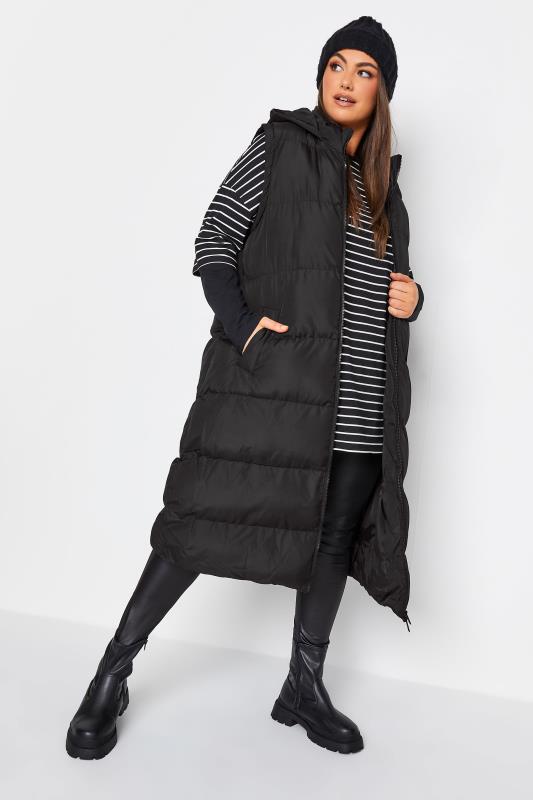 YOURS Plus Size Black Padded 2-in-1 Puffer Coat & Gilet | Yours Clothing 4