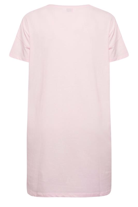 Plus Size Pink Lipstick Kiss Sleep Tee Nightdress | Yours Clothing 7