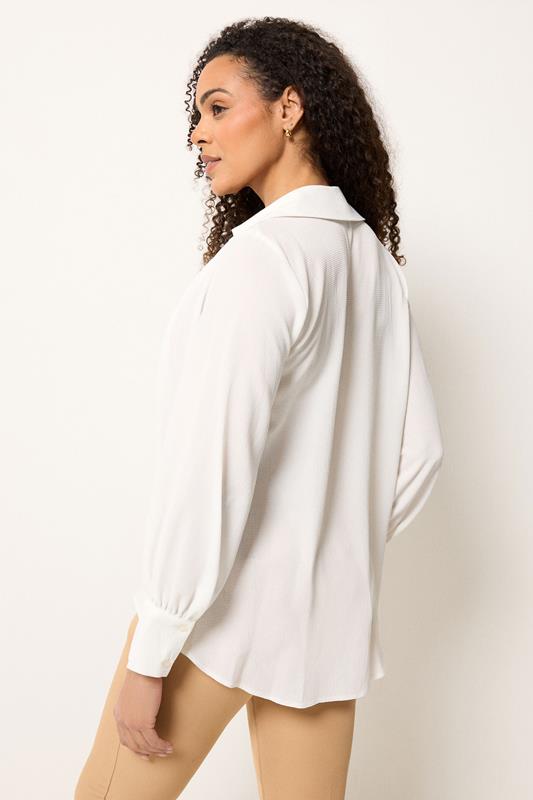 M&Co Ivory White Drape Front Blouse | M&Co 2