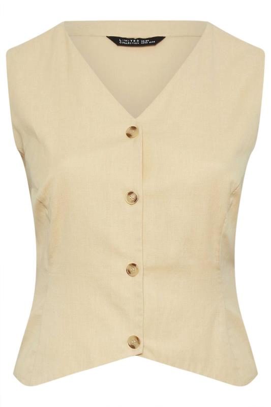 Limited Collection CURVE Beige Brown Linen Waistcoat 5