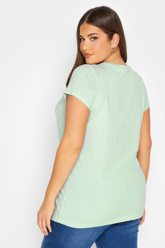 YOURS Plus Size Curve Mint Green Essential Short Sleeve T-Shirt | Yours Clothing  3