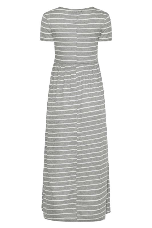 Petite Grey Stripe Maxi Dress | PixieGirl 7