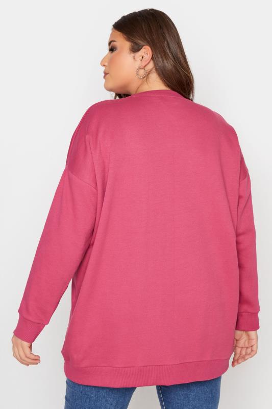 Plus Size Pink 'San Francisco' Slogan Sweatshirt | Yours Clothing  3