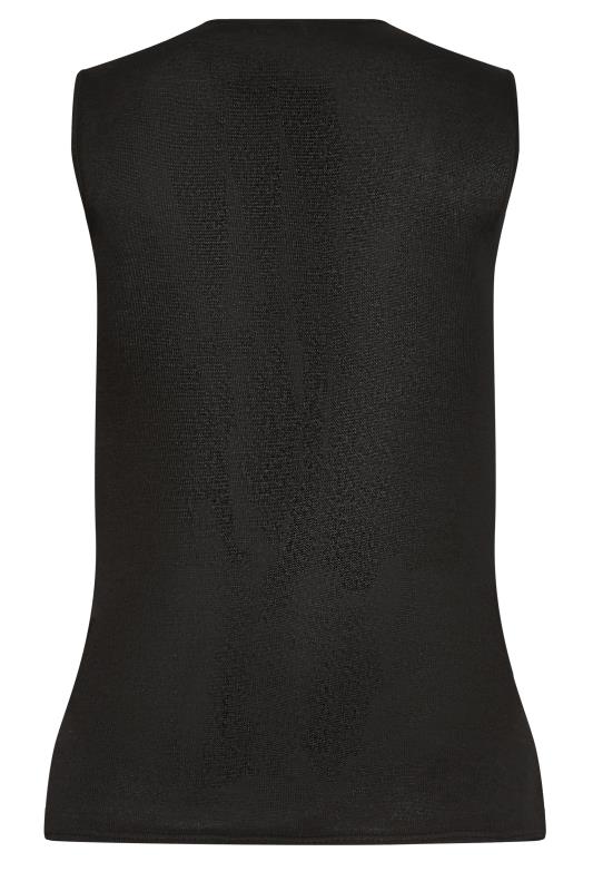 LTS Tall Black Knitted Side Stripe Vest | Long Tall Sally 10