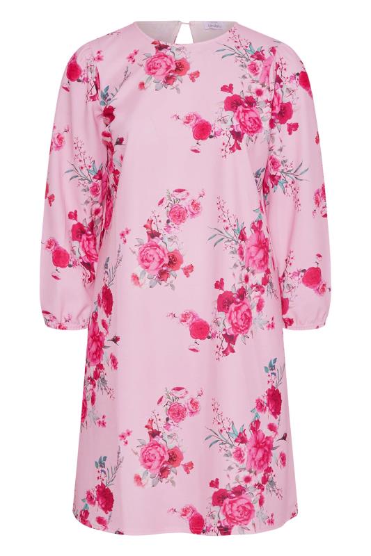 YOURS LONDON Plus Size Pink Floral Shift Dress | Yours Clothing 6