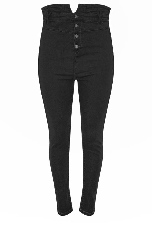 Plus Size Black Corset Waist Skinny AVA Jeans | Yours Clothing 5