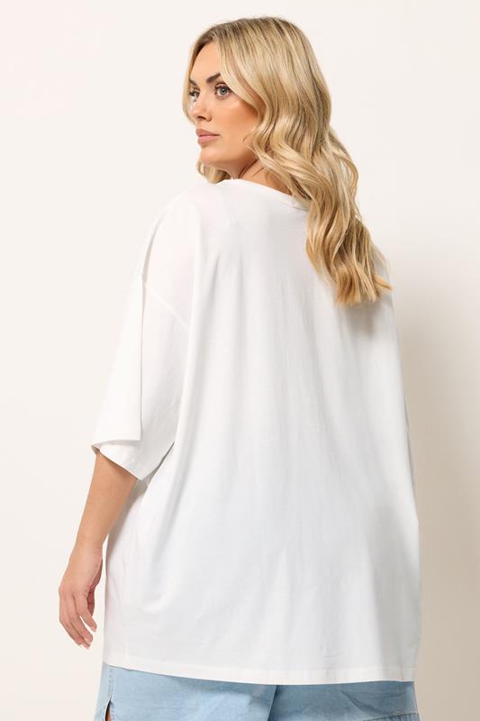 YOURS Plus Size White Floral & Sun Graphic Boxy T-Shirt | Yours Clothing 4