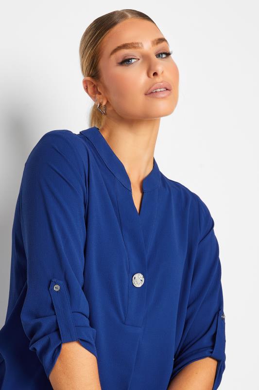 M&Co Cobalt Blue Long Sleeve Button Blouse | M&Co 4