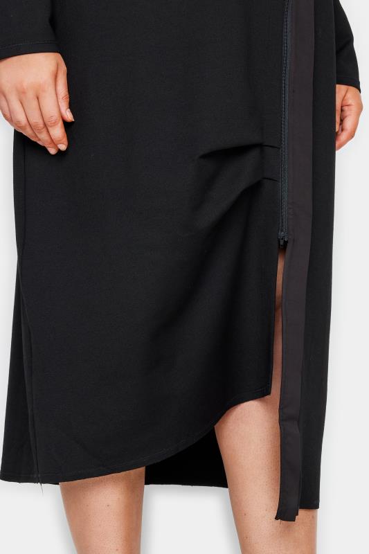 Evans Black Zip Detail Long Sleeve Dress 4