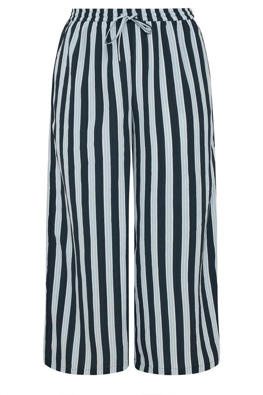 YOURS Plus Size Navy Blue Stripe Trousers | Yours Clothing 5