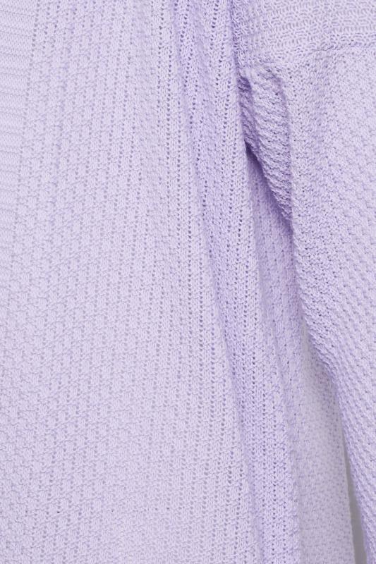 YOURS Curve Lilac Purple Knitted Long Sleeve Cardigan | Yours Clothing