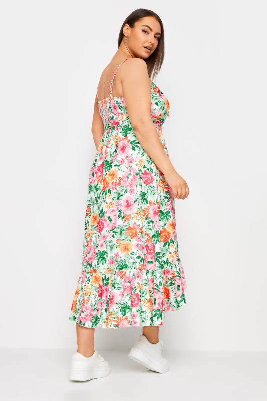 YOURS Plus Size White Floral Print Frill Hem Dress | Yours Clothing 4