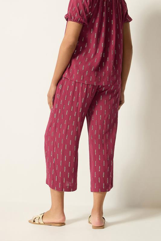 M&Co Berry Red Foil Cropped Trousers | M&Co 2