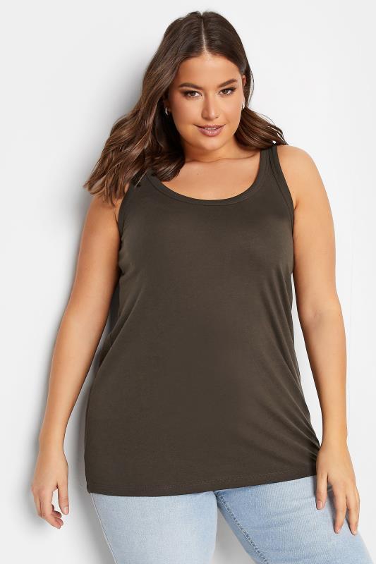 Plus Size  YOURS Curve Chocolate Brown Vest Top