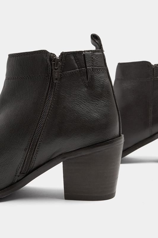Brown Leather Heeled Ankle Boots In Wide E Fit | Yours Clothing 5