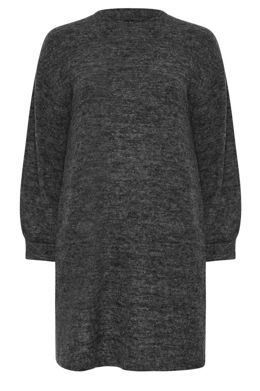 YOURS Plus Size Charcoal Grey Soft Touch Jumper Dress | Yours Clothing 5