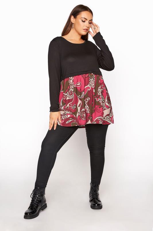 LIMITED COLLECTION Black Paisley Smock Top_B.jpg