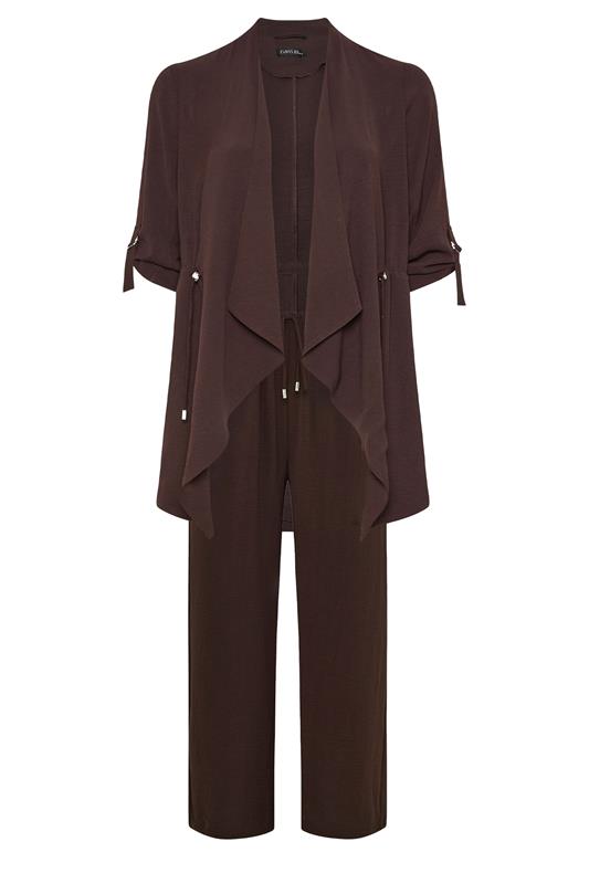 EVANS Plus Size Jacket & Trouser Chocolate Brown Set | Evans 5