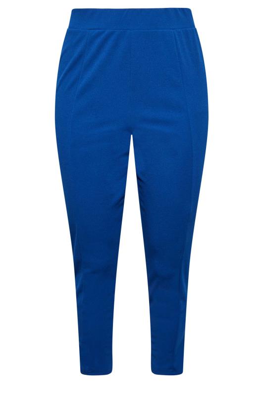 Plus Size Cobalt Blue Stretch Tapered Trousers | Yours Clothing 5