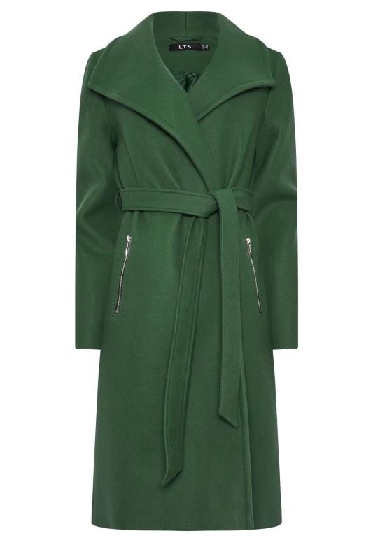 LTS Tall Dark Green Belted Wrap Formal Coat | Long Tall Sally 6