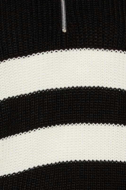 Petite Black Stripe Zip Collar Jumper | PixieGirl 5