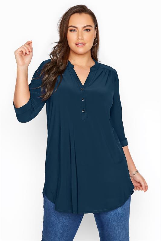 Plus Size Navy Tops | Yours Clothing