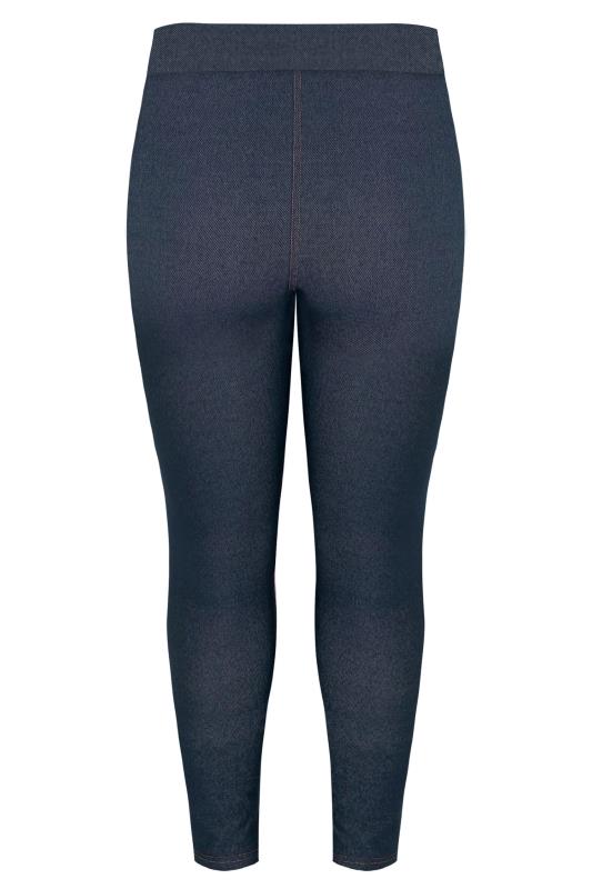 Plus Size Mid Blue Jersey Stretch Jegging | Yours Clothing 4