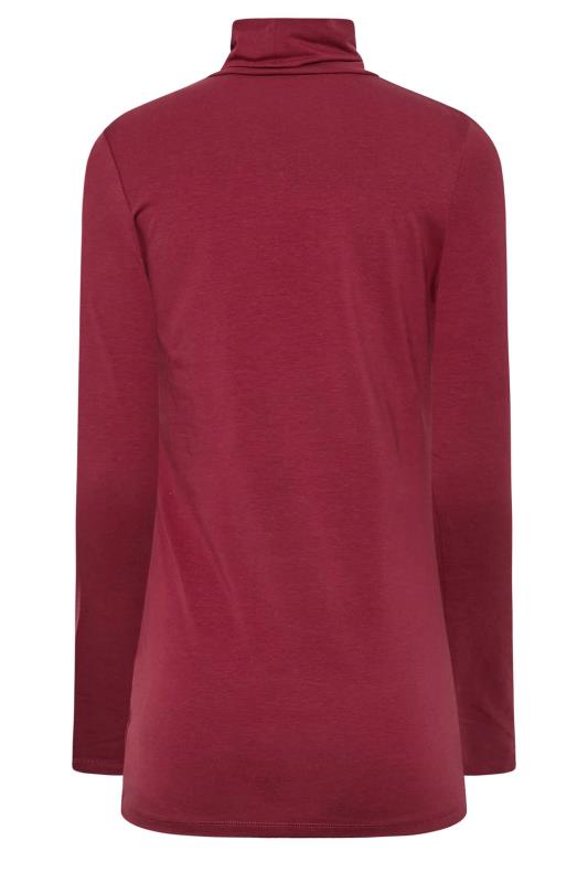 LTS Tall Dark Red Roll Neck Long Sleeve Top 7