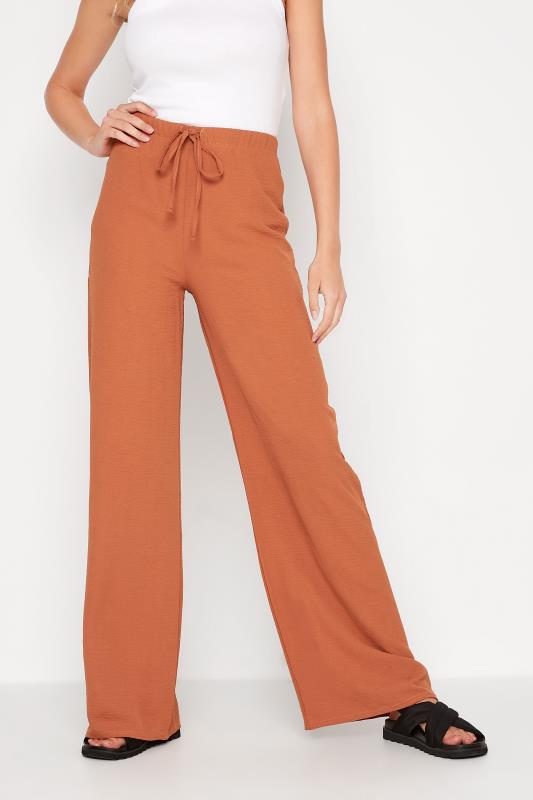 LTS Tall Women's Rust Orange Crepe Wide Leg Trousers | Long Tall Sally 1