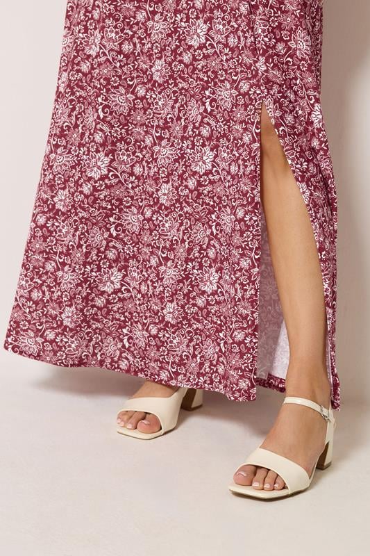 LTS Tall Women's Burgundy Red Paisley Wrap Maxi Dress | Long Tall Sally 5