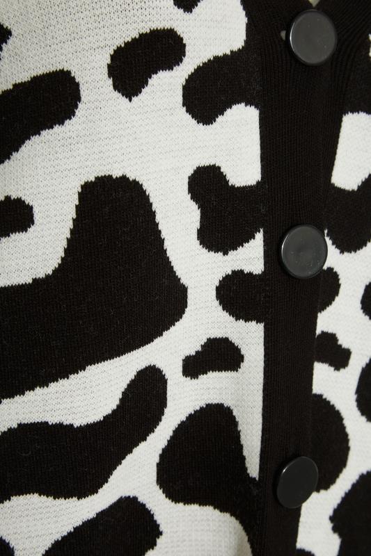 Plus Size Curve Black Cow Print Knitted Cardigan | Yours Clothing 5