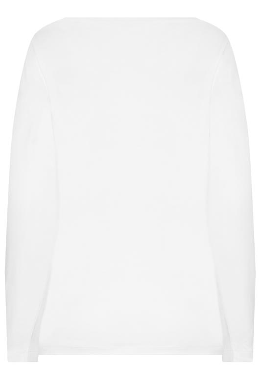 LTS Tall Women's White Crew Neck Long Sleeve Cotton T-Shirt | Long Tall Sally 7